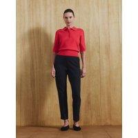 M&S Collared Cropped Knitted Top Chilli