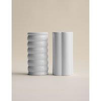 M&S X Kelly Hoppen Set of 2 Glazed Bud Vases White
