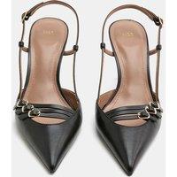M&S Buckle Ankle Strap Stiletto Heel Court Shoes Black
