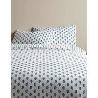 M&S Cotton Blend Mini Leaf Bedding Set Slate Blue