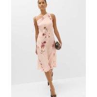 M&S Floral Ruffle Strappy Asymmetric Cami Dress Pink Mix
