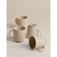 M&S Set of 4 Greenwich Stoneware Mugs Cream