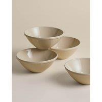 M&S Set of 4 Greenwich Stoneware Cereal Bowls Cream