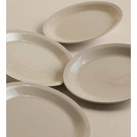 M&S Set of 4 Greenwich Stoneware Dinner Plates Cream