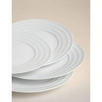 M&S Set of 4 Burford Embossed Rim Side Plates White