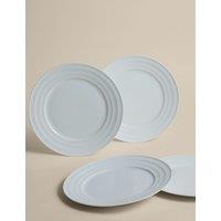 M&S Set of 4 Burford Embossed Rim Dinner Plates White