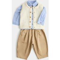 M&S Three Piece Knit and Chino Outfit Blue Mix