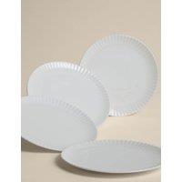 M&S Set of 4 Fluted Hampton Fine Bone China Side Plates White