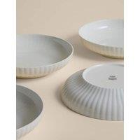 M&S Set of 4 Hampton Fluted Pasta Bowls White