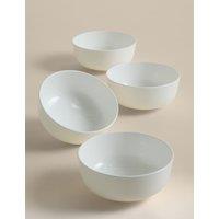 M&S Set of 4 Clarendon Fine Bone China Cereal Bowls White