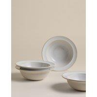 M&S Set of 4 Stow Stoneware Cereal Bowls White