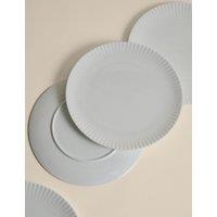 M&S Set of 4 Hampton Fluted Dinner Plates White