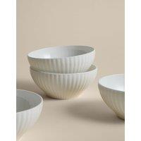 M&S Set of 4 Hampton Fluted Cereal Bowls White