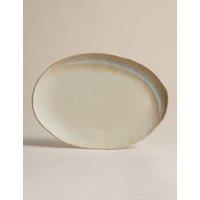 M&S Reactive Glaze Large Oval Serving Platter Natural