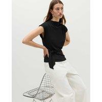 M&S Sleeveless Knot Detail Top Black