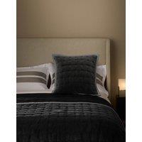 M&S X Kelly Hoppen Pure Cotton Velvet Quilted Sham Grey