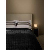 M&S Pure Cotton Velvet Quilted Bedspread Grey