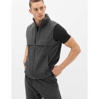 Goodmove Micro Fleece Zip Up Funnel Neck Gilet Charcoal