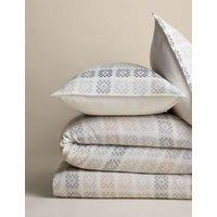 M&S Geometric Floral Jacquard Bedding Set Natural Mix