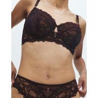 M&S Sabine Floral Lace Wired Balcony Bra F+ Raisin