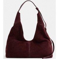 Autograph Suede Top Handle Shoulder Bag Oxblood