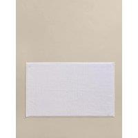M&S Egyptian Cotton Striped Non Slip Bath Mat White