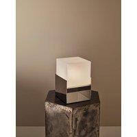 M&S X Kelly Hoppen Kelly Hoppen Rechargeable Square Glass Lamp Silver Mix