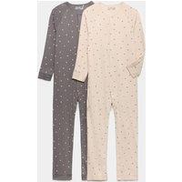 M&S 2 Pack Adaptive Pure Cotton Full Opening Sleepsuits (7lbs - 16 Yrs) Charcoal Mix