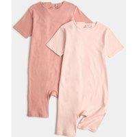 M&S 2 Pack Back Adaptive Opening Rompers (3-16 Yrs) Pink Mix