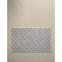 M&S Pure Cotton Geometric Tile Bath Mat Marble