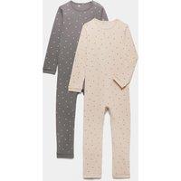 M&S 2 Pack Adaptive Standard Opening Sleepsuits (3-16 Yrs) Charcoal Mix
