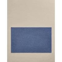 M&S Pure Cotton Ribbed Woven Bath Mat Denim