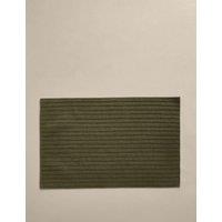 M&S Pure Cotton Ribbed Woven Bath Mat Khaki