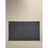 M&S Pure Cotton Ribbed Woven Bath Mat Charcoal