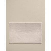M&S Pure Cotton Ribbed Woven Bath Mat Linen