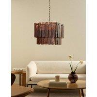 M&S Glass 2 Tier Square Pendant Light Brown
