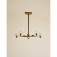 M&S Reeded 5 Light Uplighter Ceiling Light Antique Brass