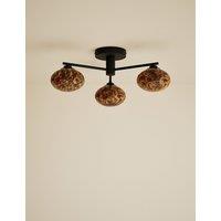 M&S 3 Light Tortoiseshell Flush Ceiling Light Black
