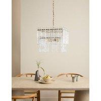 M&S Glass 2 Tier Square Pendant Light Clear