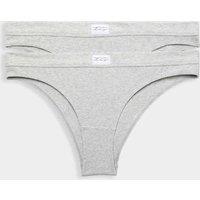 M&S 2 Pack Asta Rib Brazilian Knickers Grey Marl