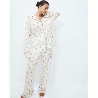 M&S Cotton Modal Printed Matching Family Christmas Pyjamas Ivory Mix