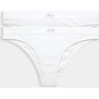 M&S 2 Pack Asta Rib Brazilian Knickers White