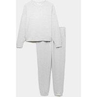 M&S Flexifit Cuffed Leg Lounge Pyjama Set Grey