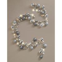 M&S Light Up Silver Bauble Garland Silver
