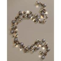 M&S Light Up Silver Bauble Garland Gold