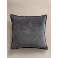 M&S Pure Cotton Velvet Cushion Cover Dark Graphite