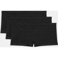 M&S 3 Pack Comfort Rib Seamless Boxer Shorts Black
