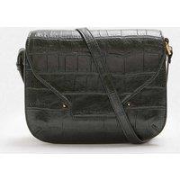 M&S Croc Effect Envelope Crossbody Bag Forest Green