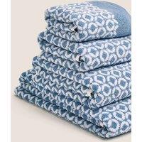 M&S Pure Cotton Repeat Links Towel Chambray