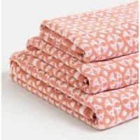 M&S Pure Cotton Geometric Towel Dusty Pink
